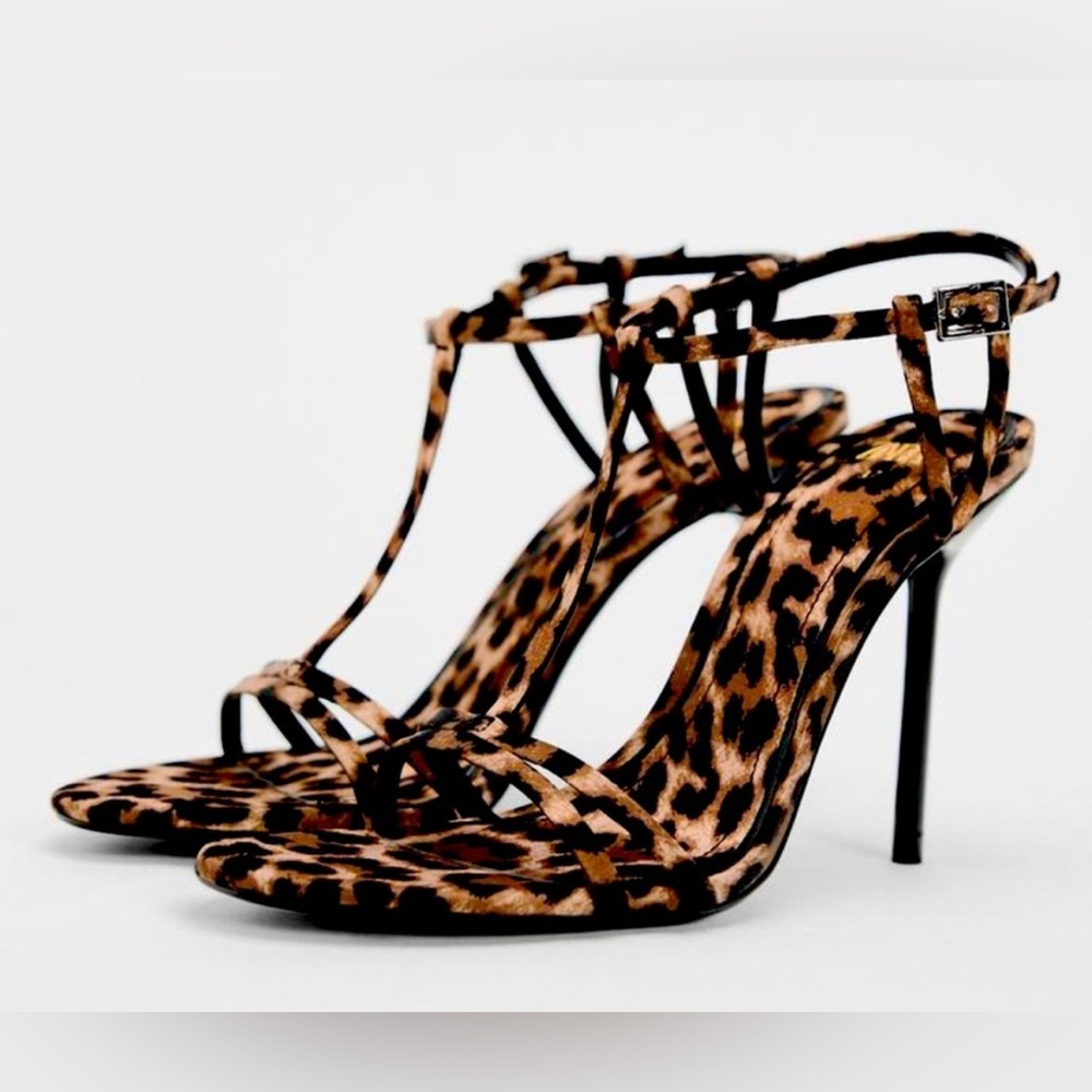 Zara Animal Print Heeled Sandals NWT EU39/US8 - Picture 2 of 9